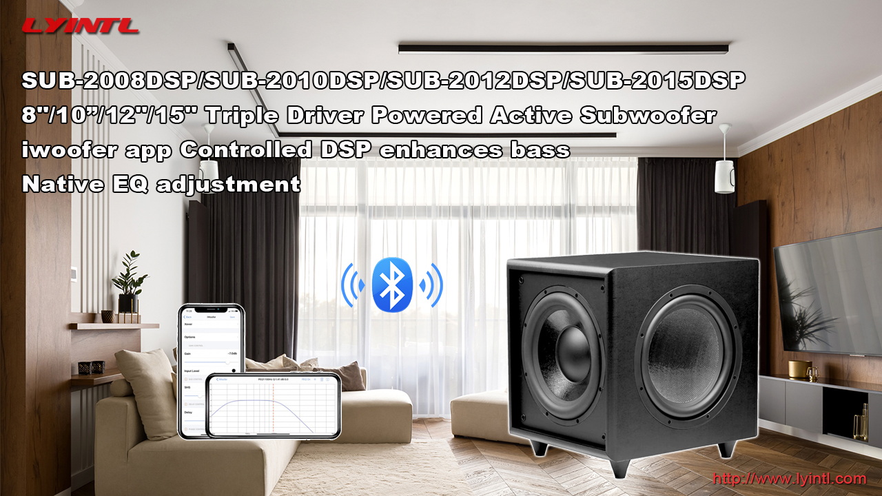 NEW!!! 8"/10”/12"/15" Triple Driver Powered Active Subwoofer with iWoofer DSP App Control EQ